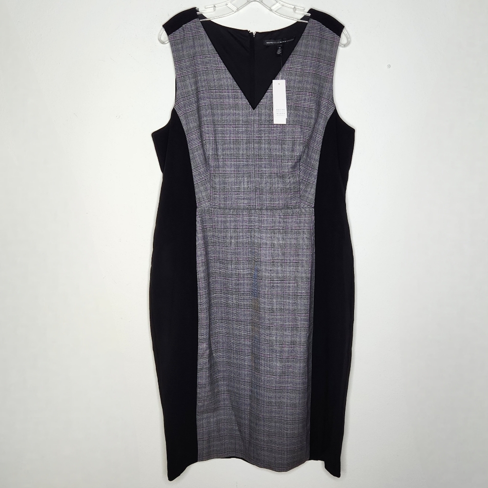White House Black Market NWT Body Perfecting Dress Size 16 Colorblock Sheath MED